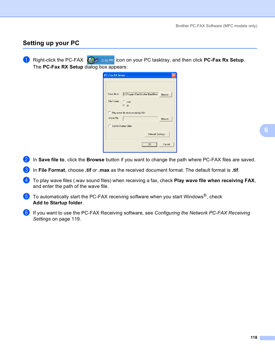 Setting Up Your Pc 6setting Up Your Pc Brother Mfc 8480dn User Manual Page 126 229 Original Mode