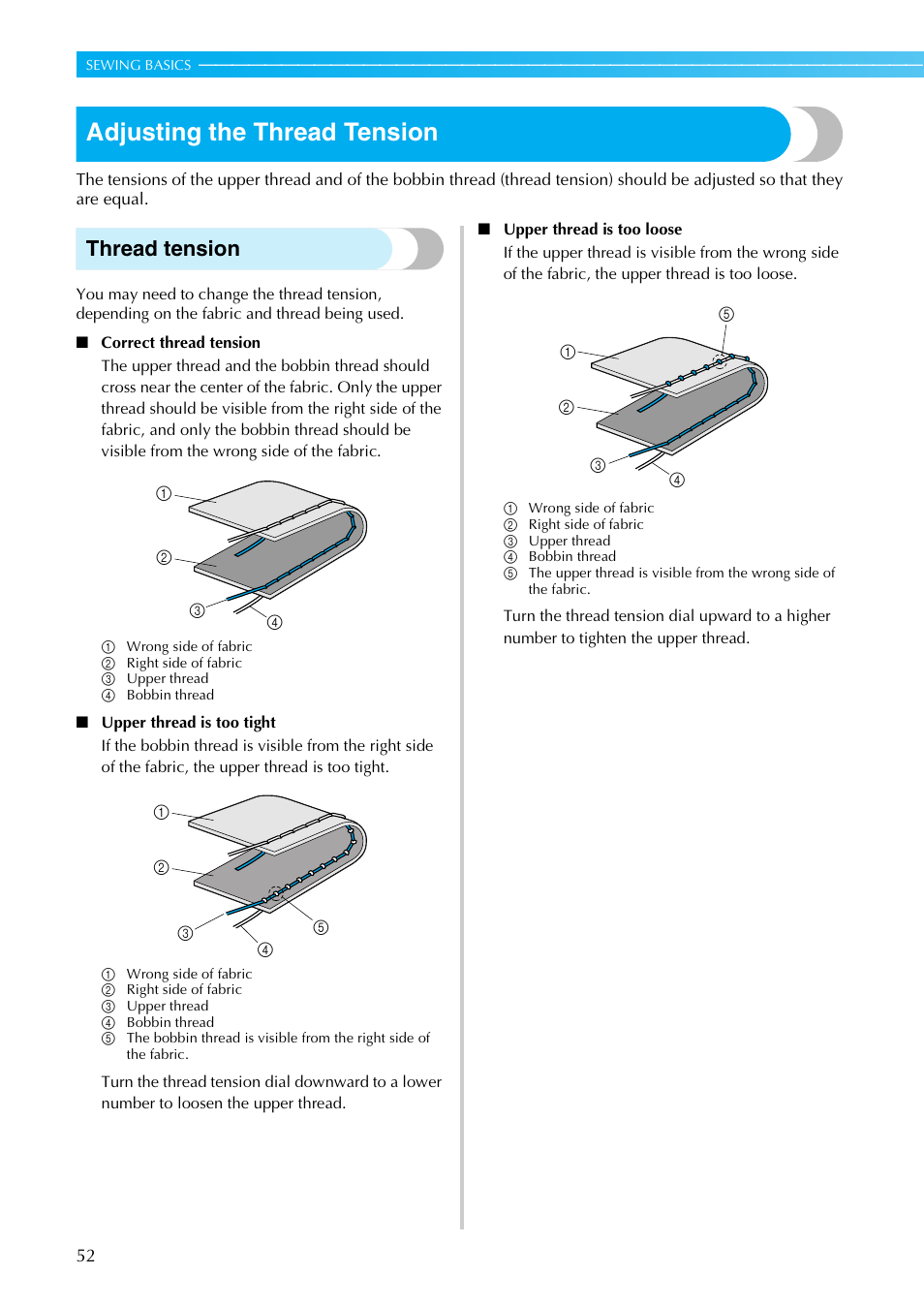 Adjusting The Thread Tension Thread Tension Brother Se 270d User Manual Page 58 166 Original Mode