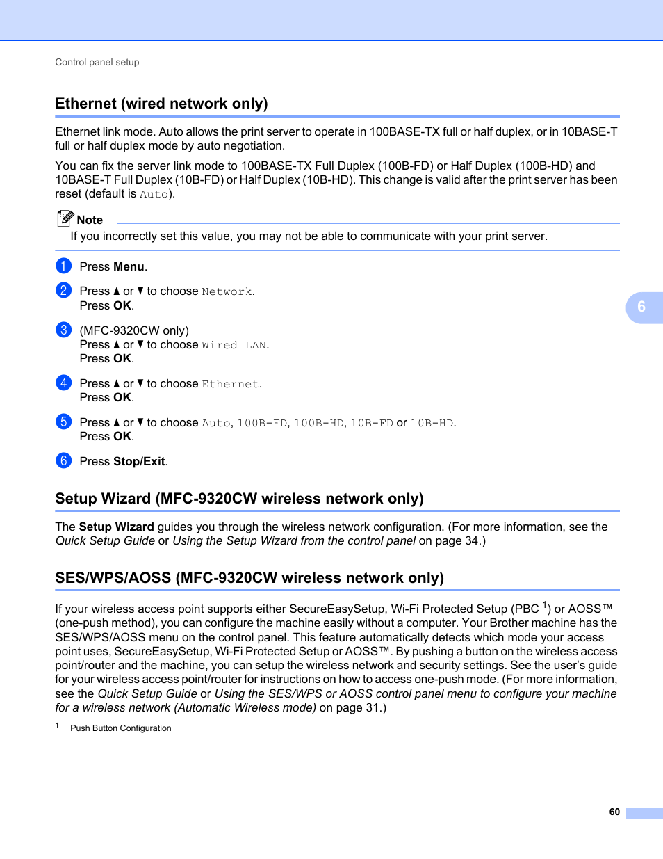 Ethernet Wired Network Only Setup Wizard Mfc 93cw Wireless Network Only Ses Wps Aoss Mfc 93cw Wireless Network Only Brother Mfc 93cw User Manual Page 71 3
