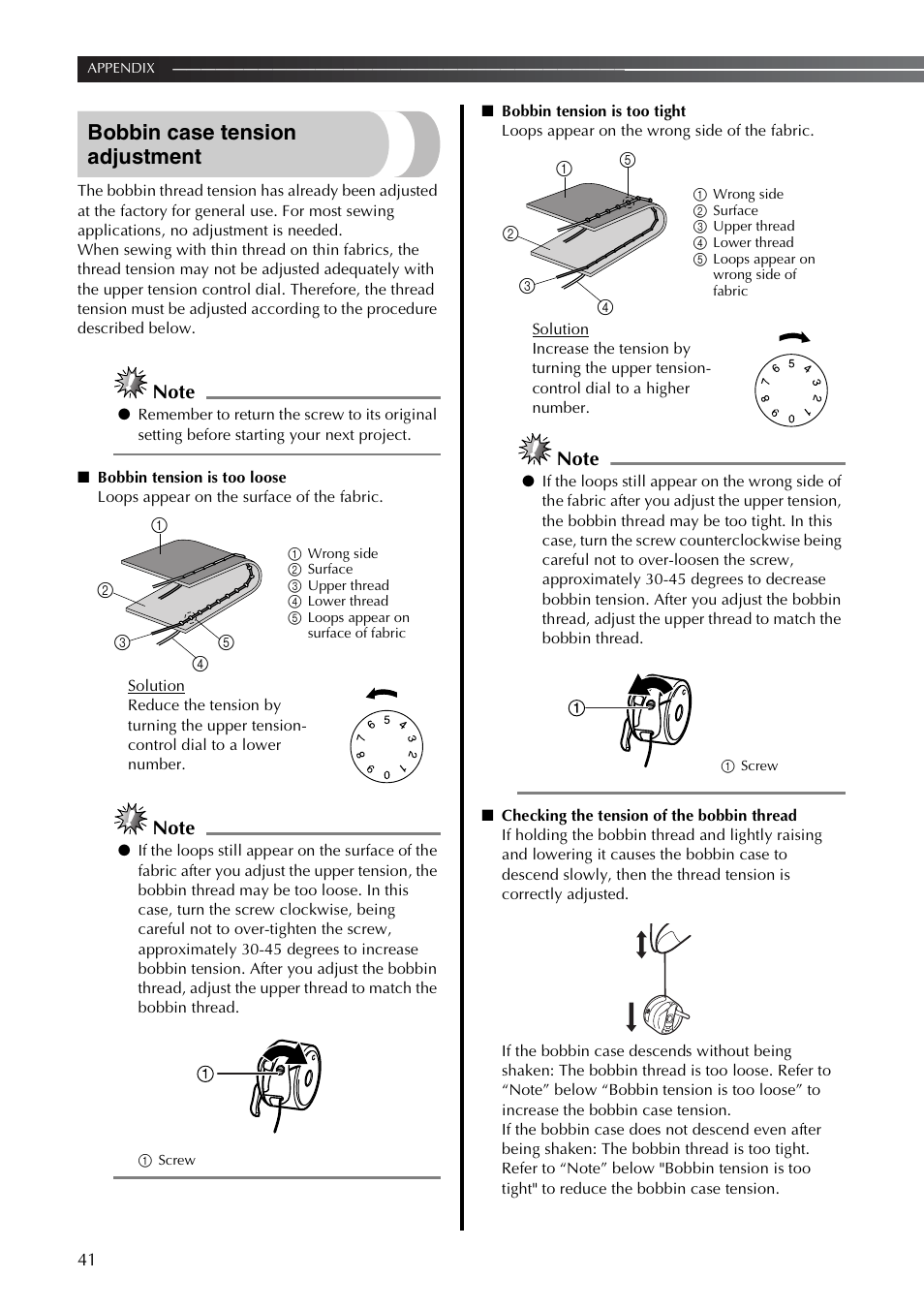 Bobbin Case Tension Adjustment Brother Lx2375 User Manual Page 42 96