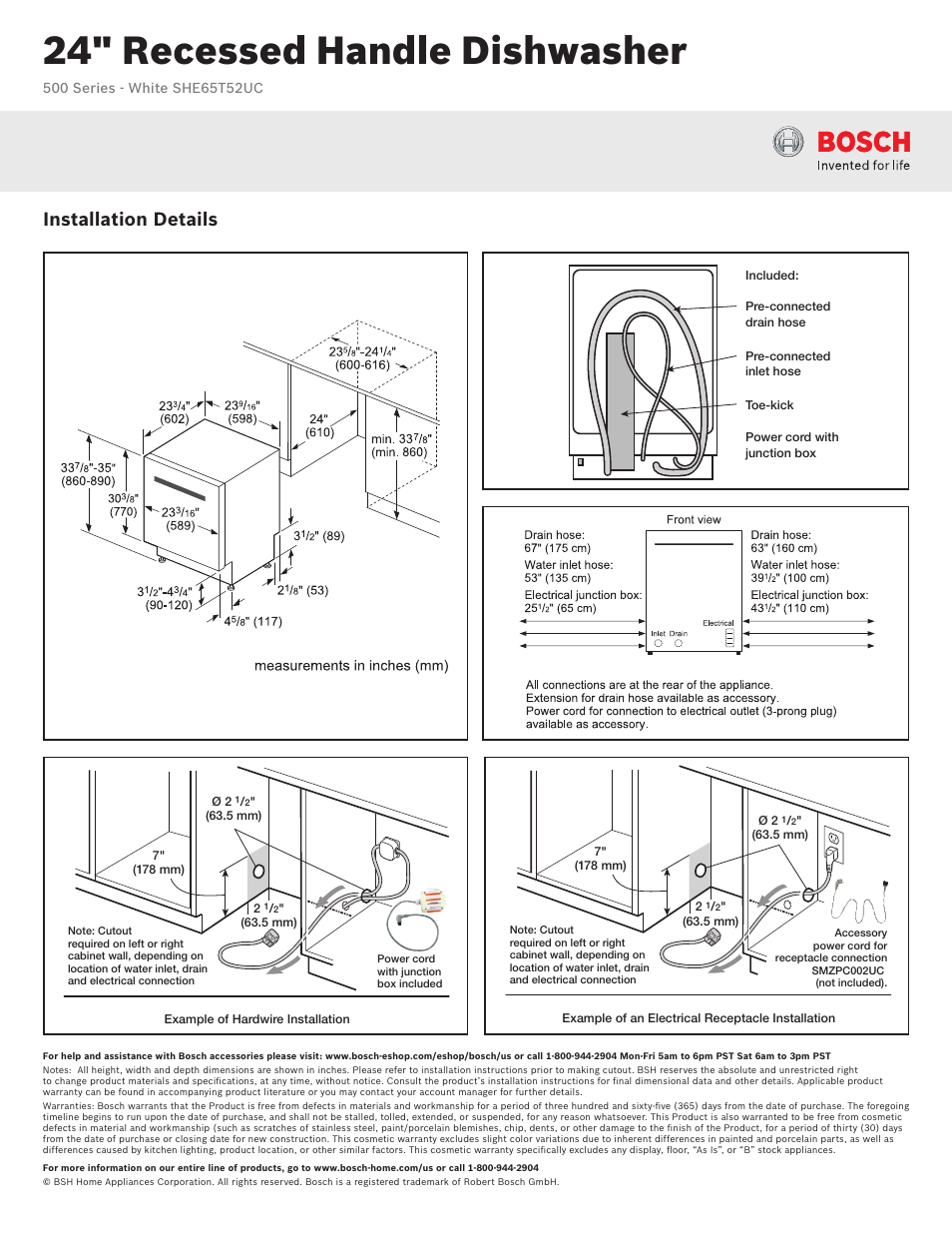 Bosch She65t52uc User Manual