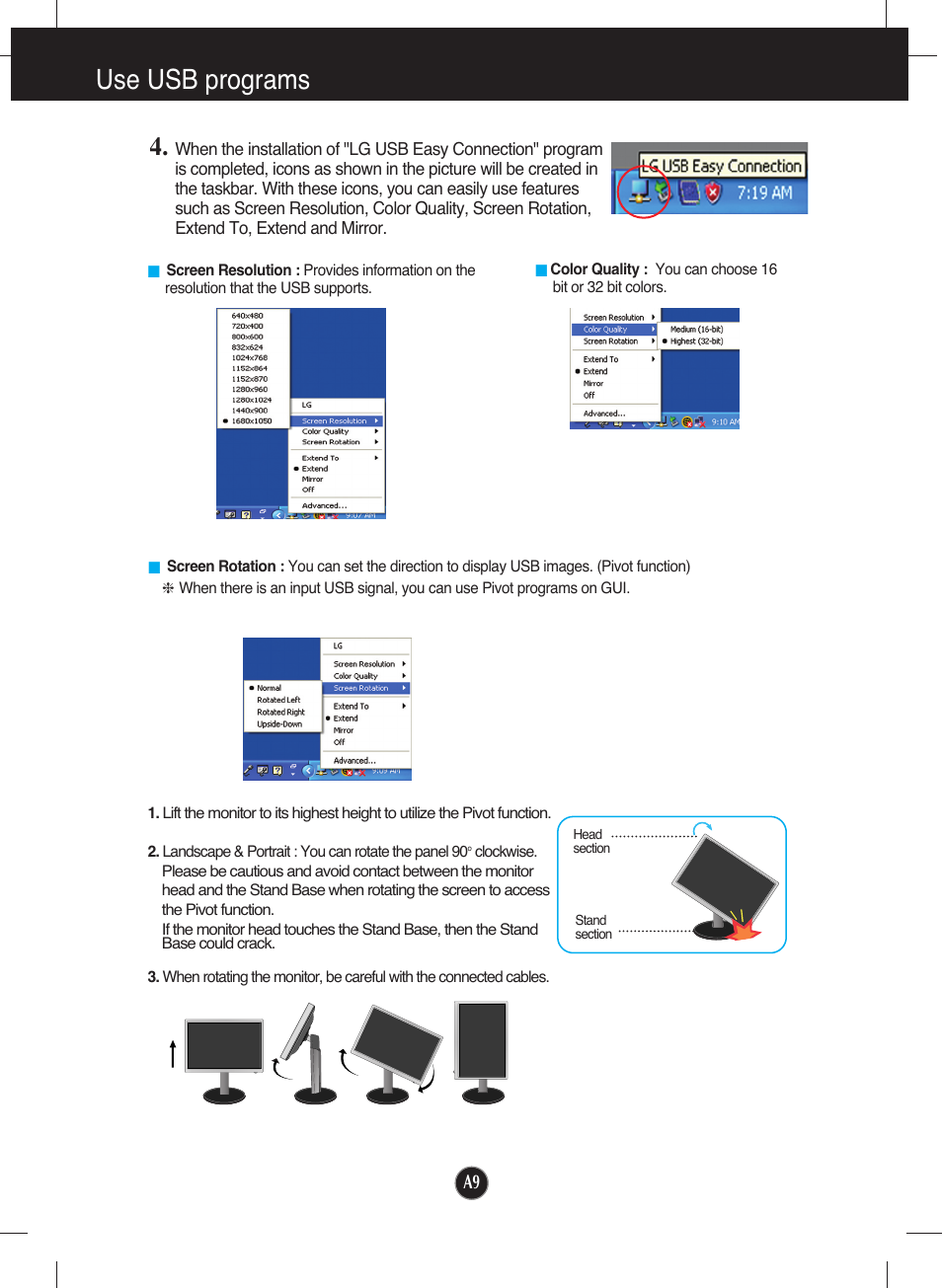 Use usb programs | LG L226WU-PF User Manual | Page 10 / 28