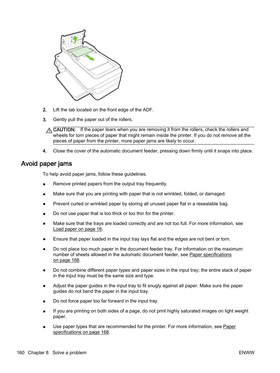 Avoid paper jams | HP Officejet 7612 Wide Format e-All-in-One User