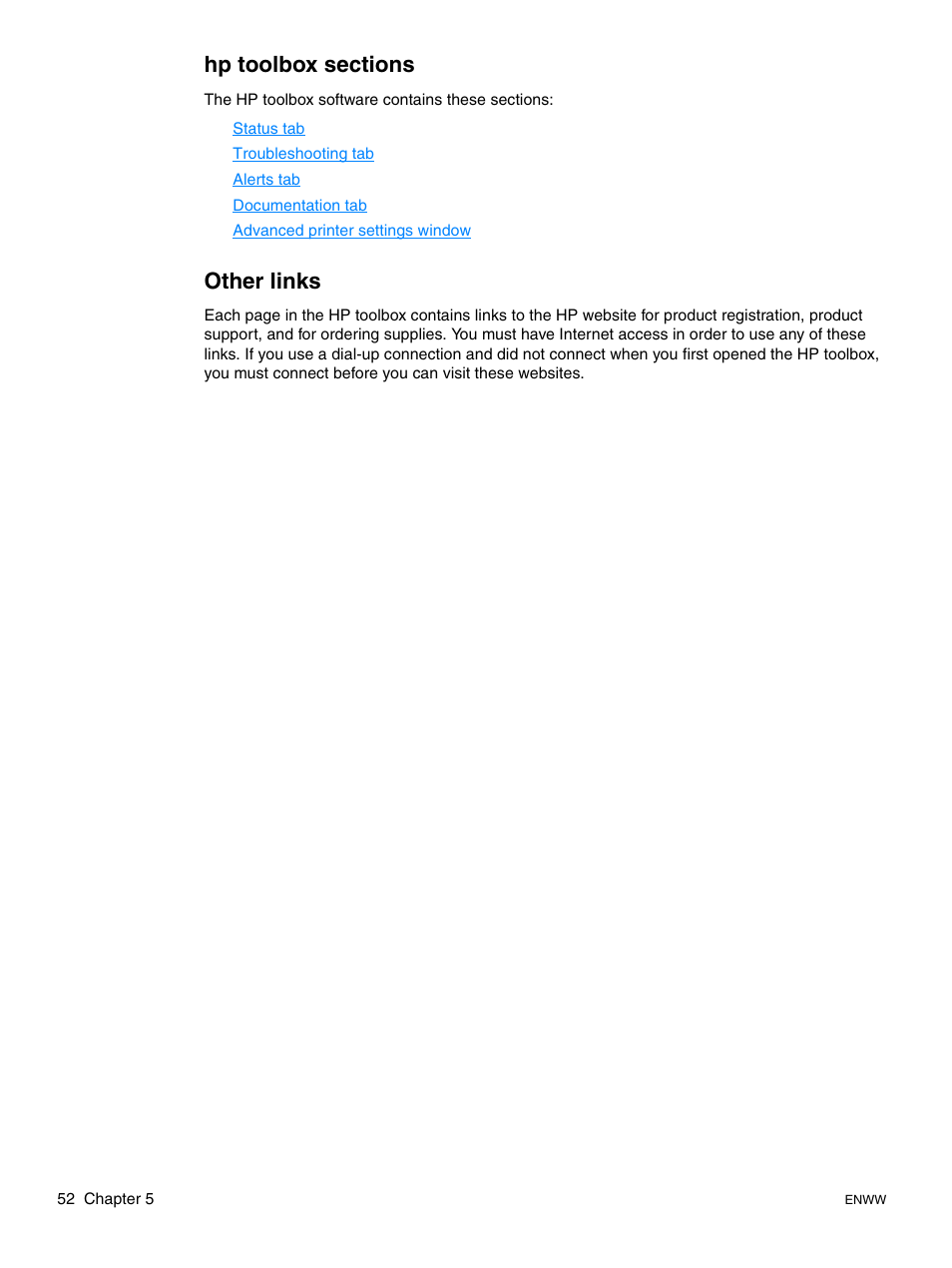 Hp Toolbox Sections Other Links Hp Toolbox Sections Other Links Hp Laserjet 1015 Printer User Manual Page 60 122 Original Mode