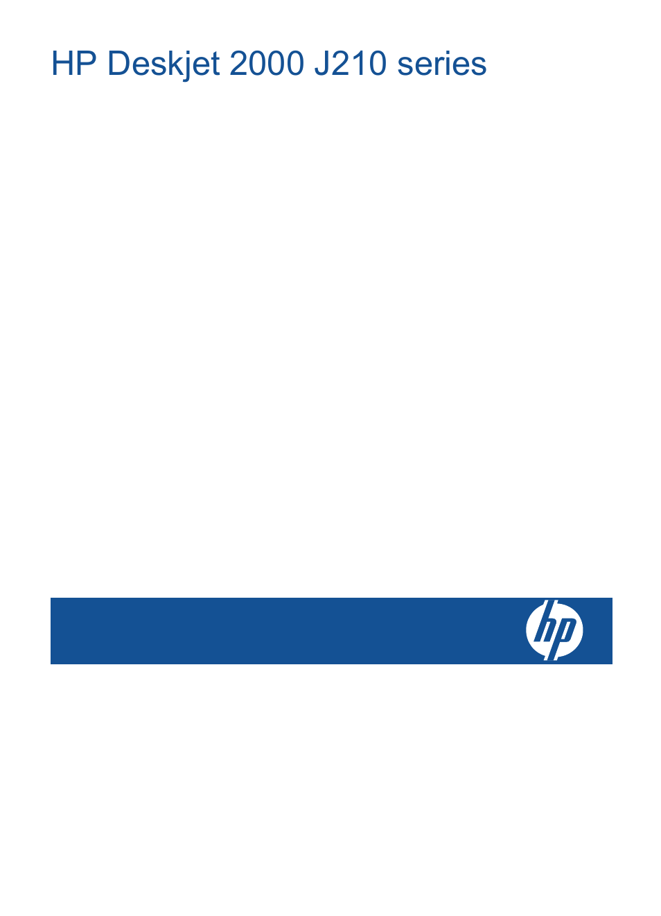 HP Deskjet 2000 Printer - J210a User 