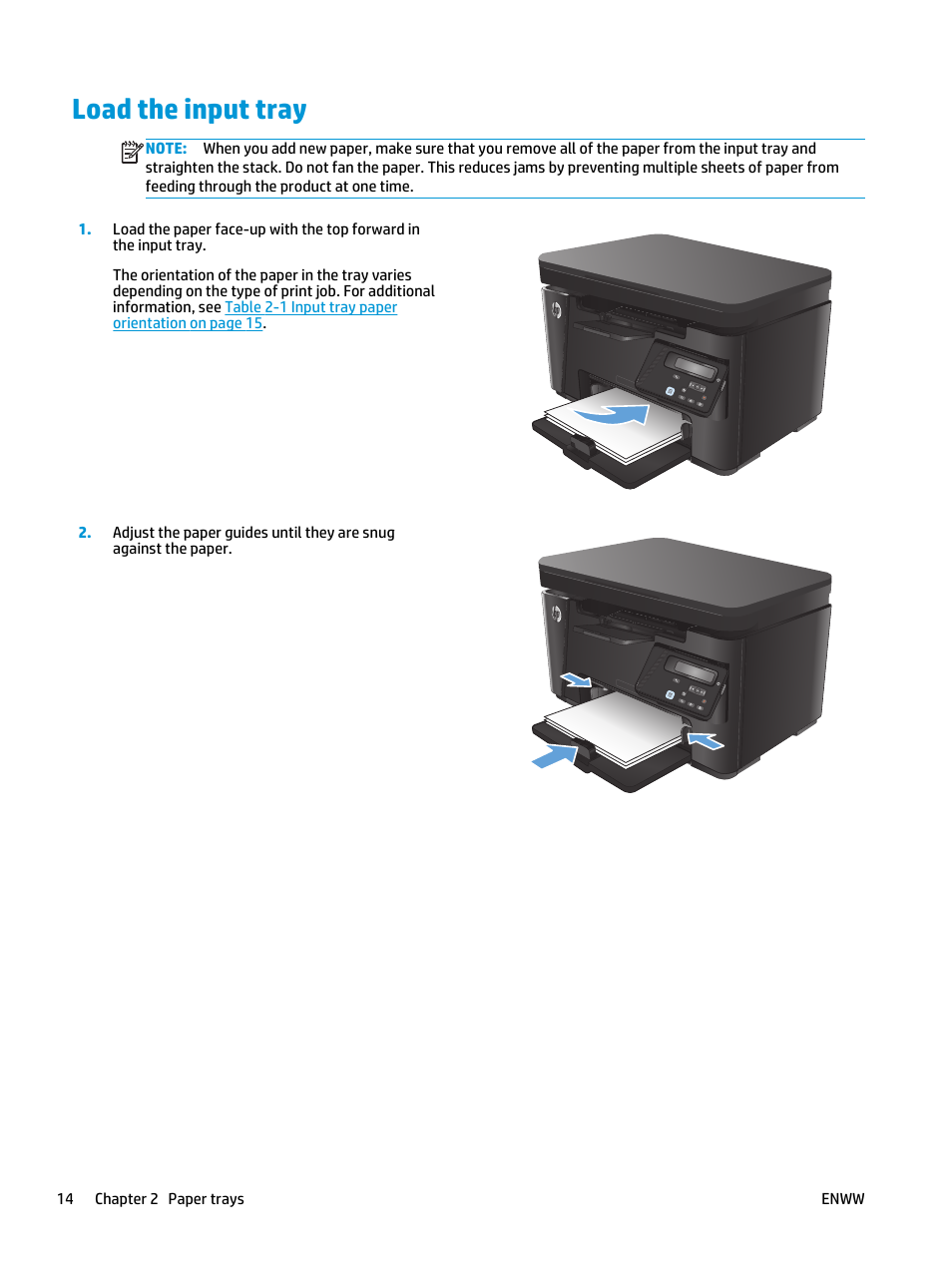 Load The Input Tray Hp Laserjet Pro Mfp M127fw User Manual Page 22 122