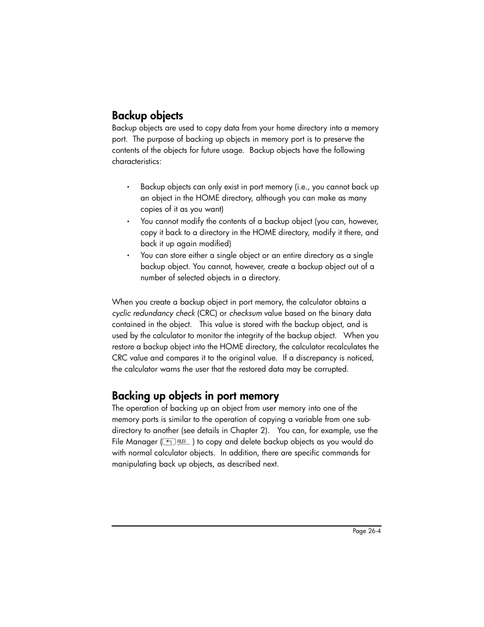 Backup Objects Backing Up Objects In Port Memory Hp 50g Graphing Calculator User Manual Page 772 887