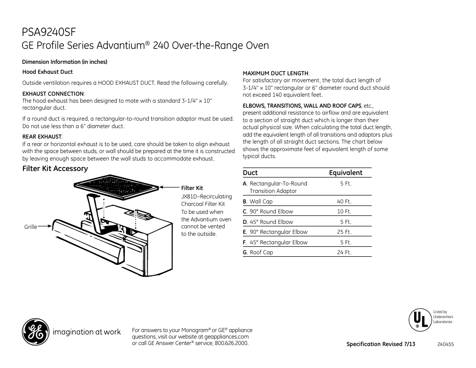 Psa9240sf, Ge profile series advantium, 240 over-the-range oven | GE