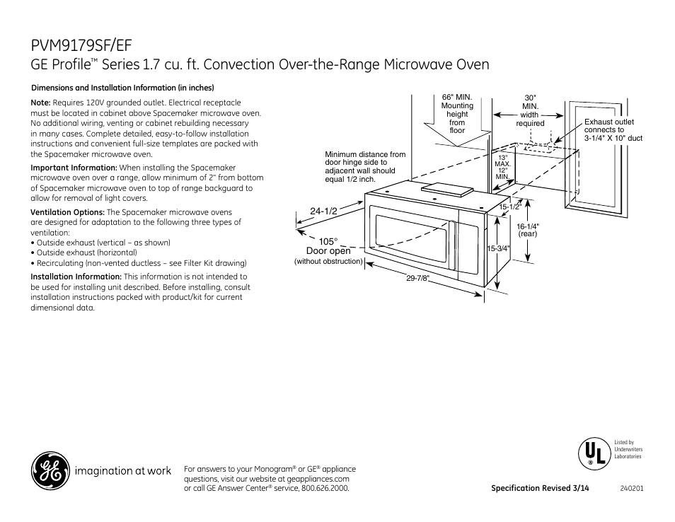 GE PVM9179SFSS User Manual | 3 pages | Original mode