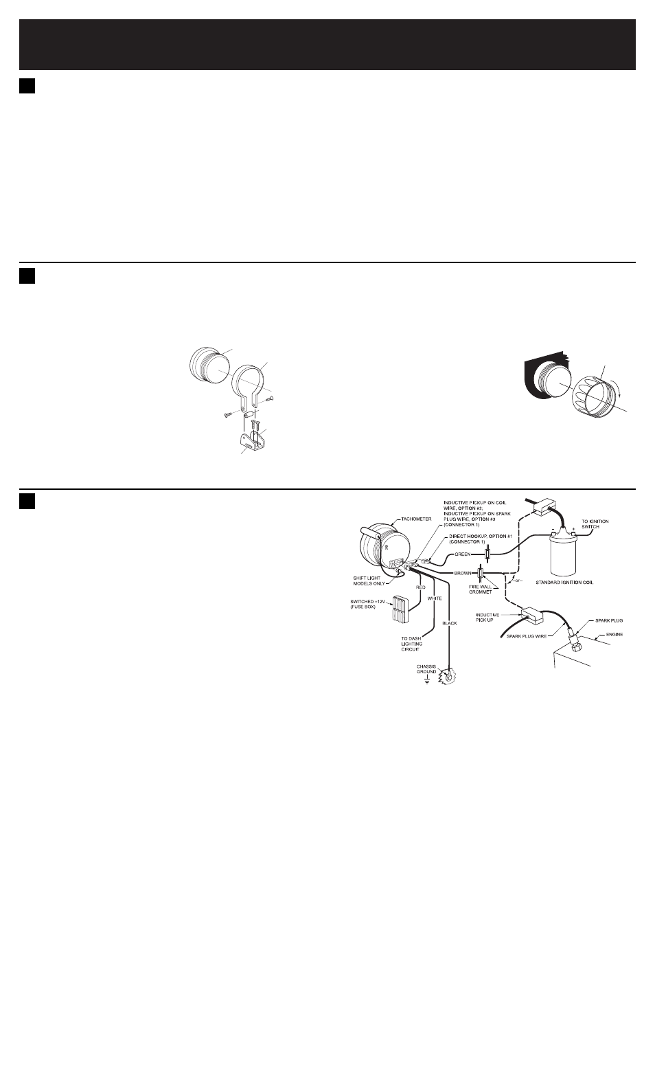 Equus 8080 - 5 Shift Light Tachometer (DIS) User Manual ... equus tach wiring diagram 