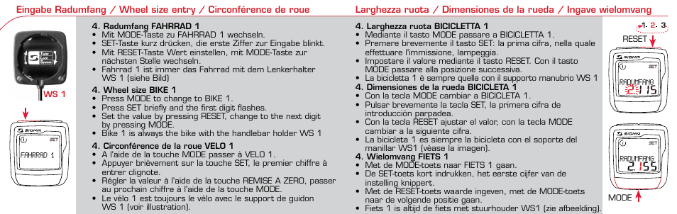 SIGMA BC 1106 User Manual | Page 13 / 30 | Original mode