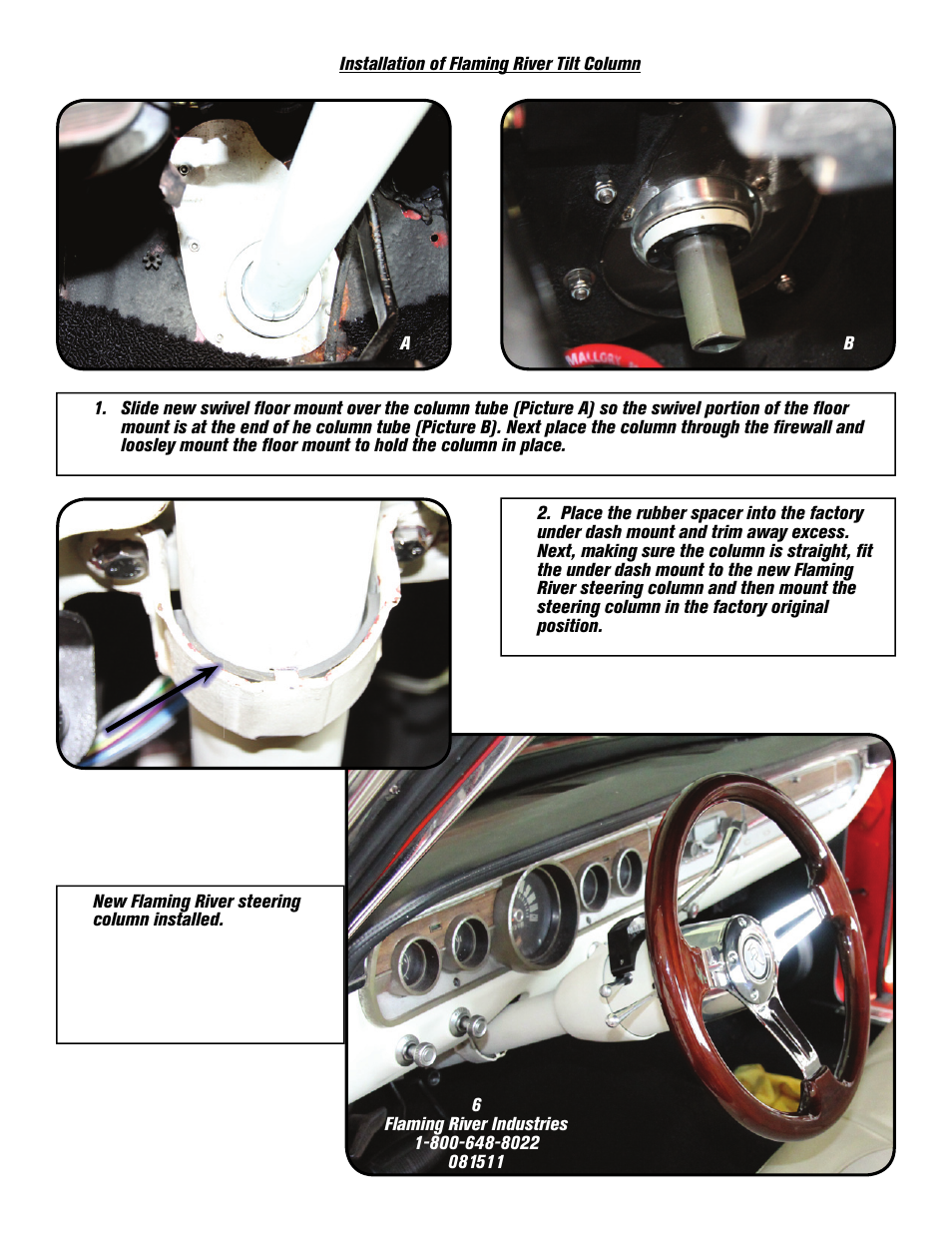 Ford F 1 Flaming River Tilt Column Install One Good Turn