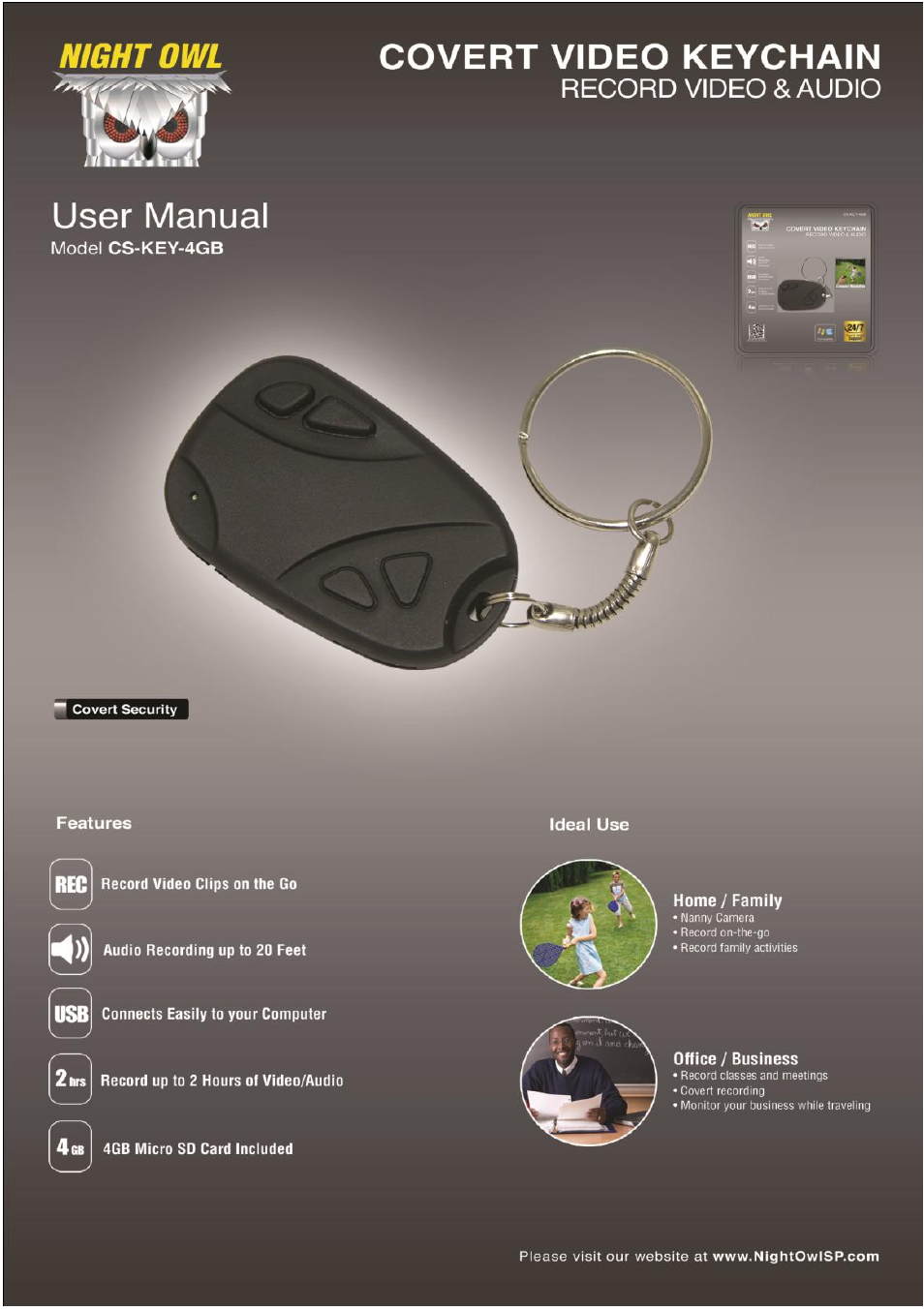 Night Owl CS-Key-4GB User Manual | 18 pages