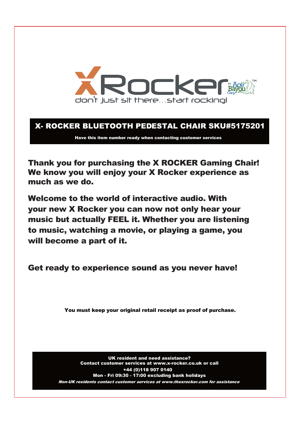 X Rockers 51752 User Manual 8 Pages