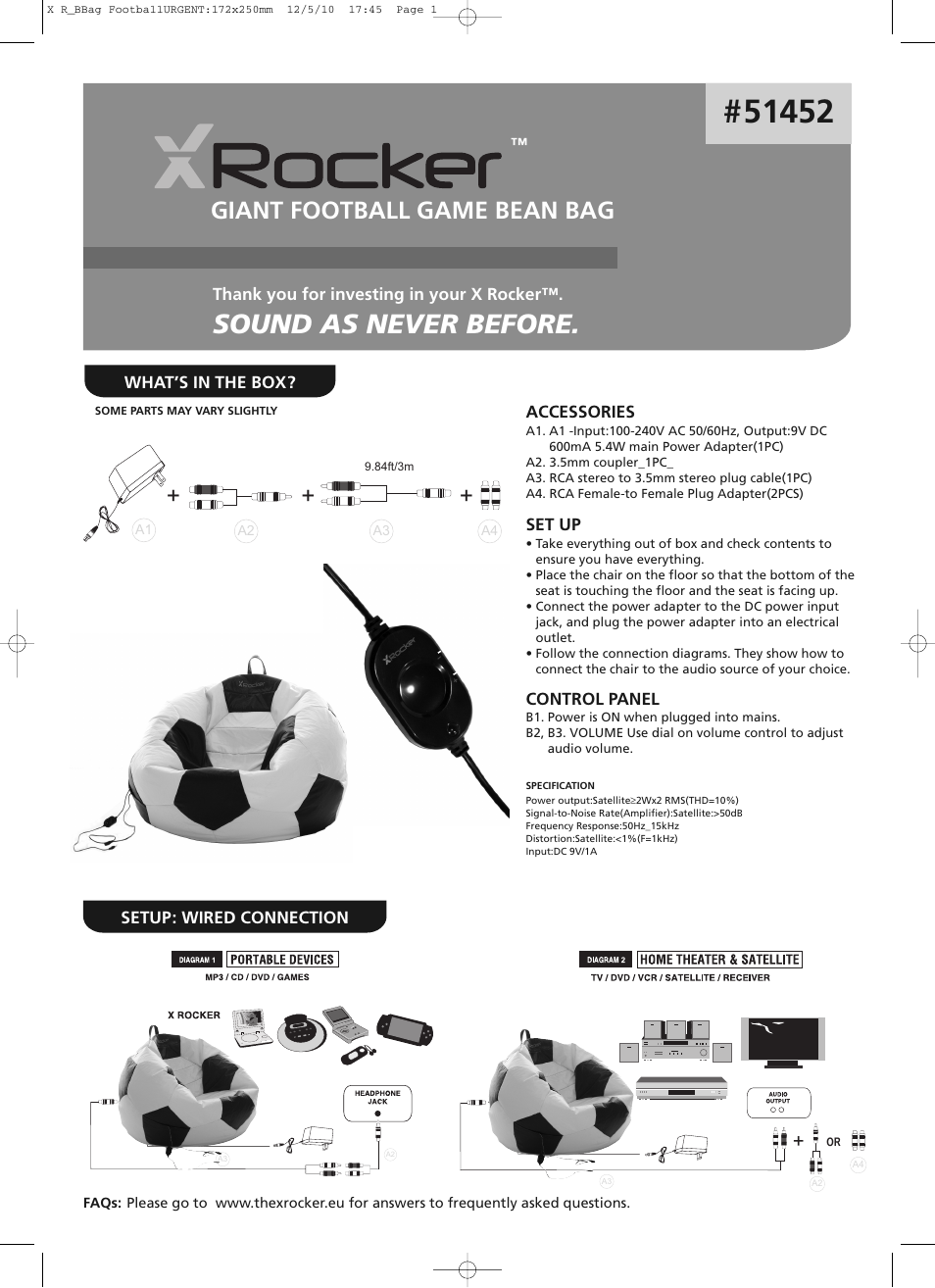X Rockers 51452 User Manual | 2 pages