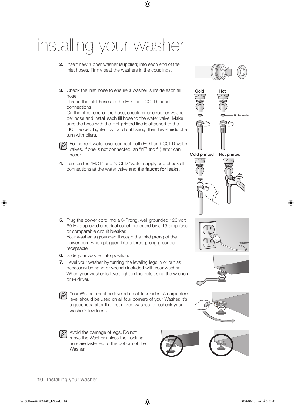 Samsung Wf448aap Xaa 08 Washer Owner's Manual