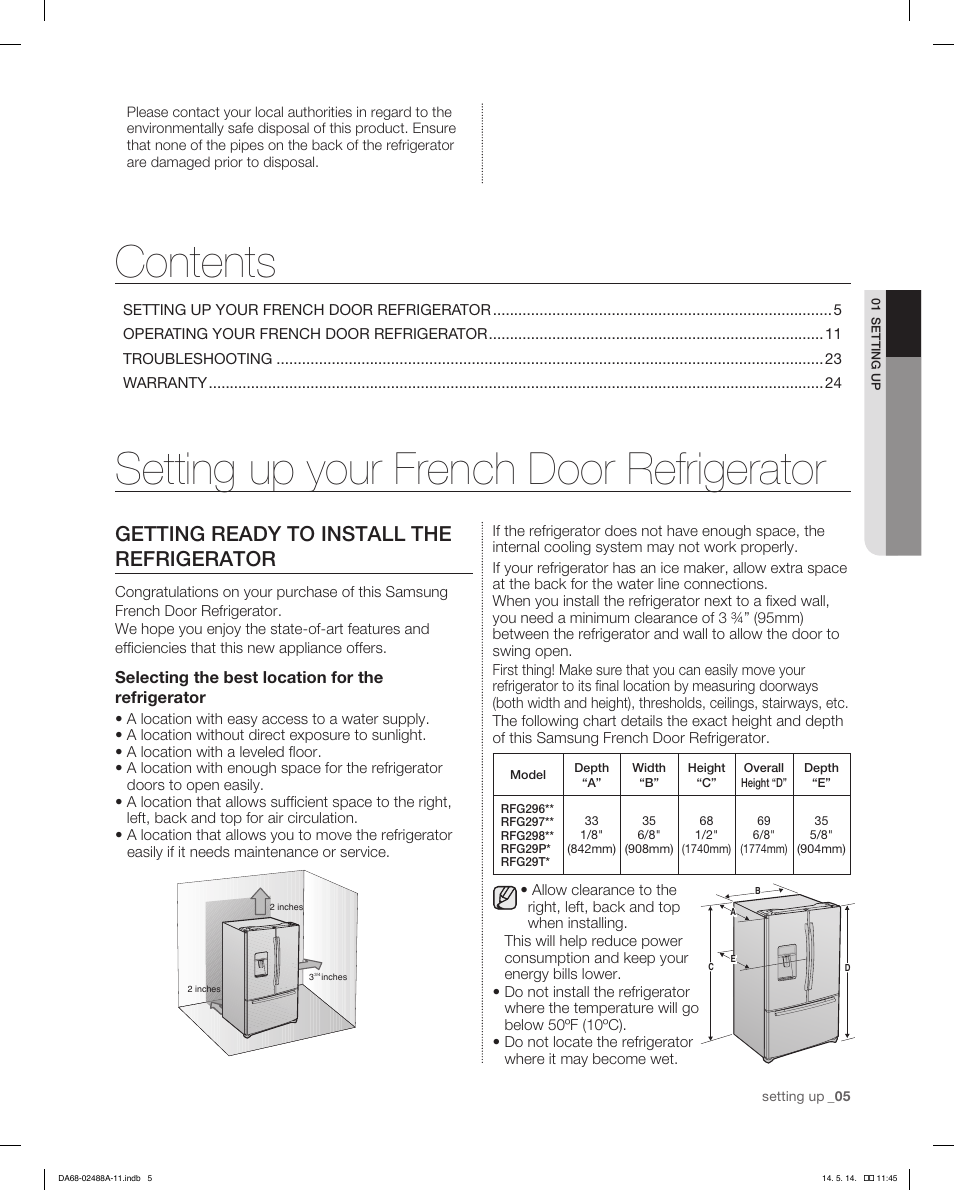 Samsung RFG298HDRS-XAA User Manual | Page 5 / 80 | Original mode | Also