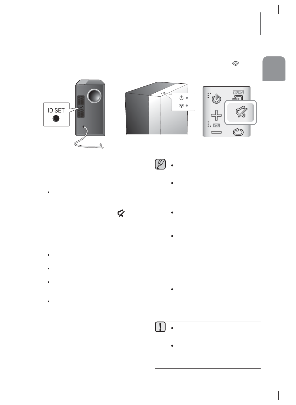 Connecting the wireless subwoofer | Samsung HW-HM45-ZA User Manual