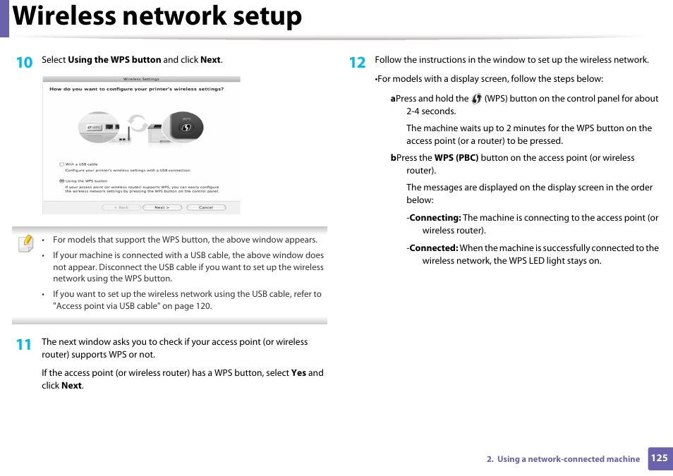 Wireless Network Setup Samsung Ml 2165w Xac User Manual Page 125 211