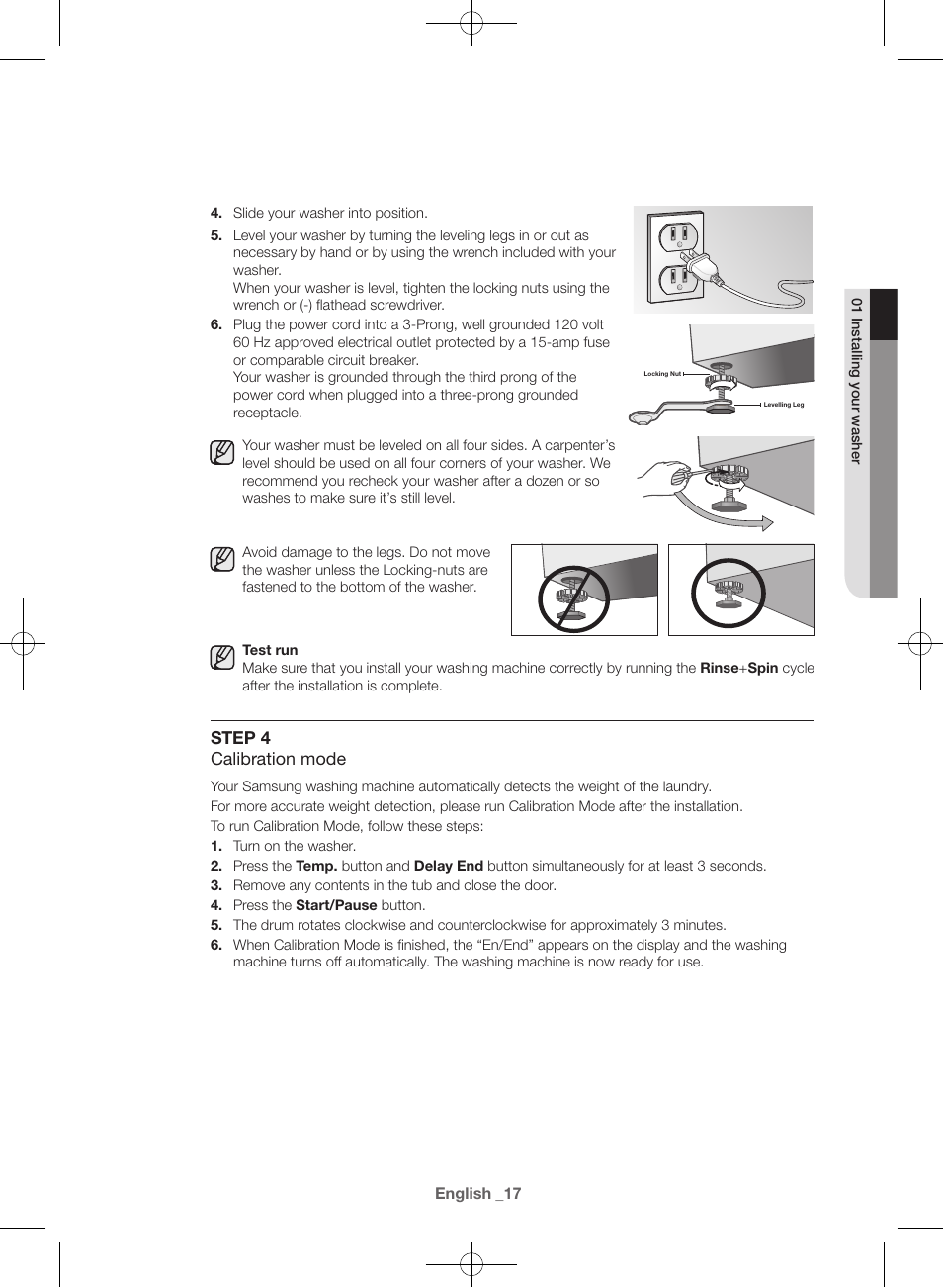 Step 4 calibration mode | Samsung WF42H5000AW-A2 User Manual | Page 17