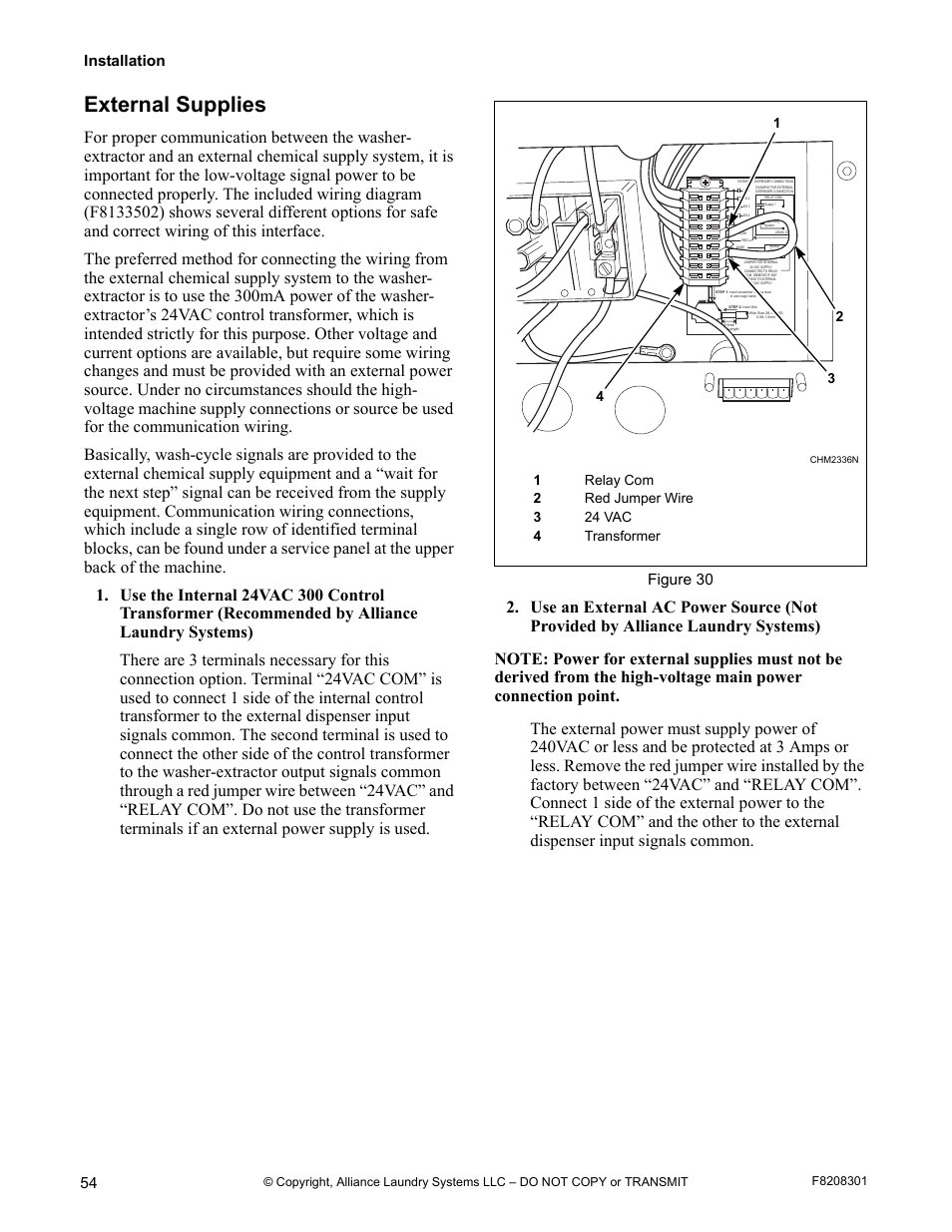 External supplies | Alliance Laundry Systems CHM1772C User ... signal transformer wiring diagram 