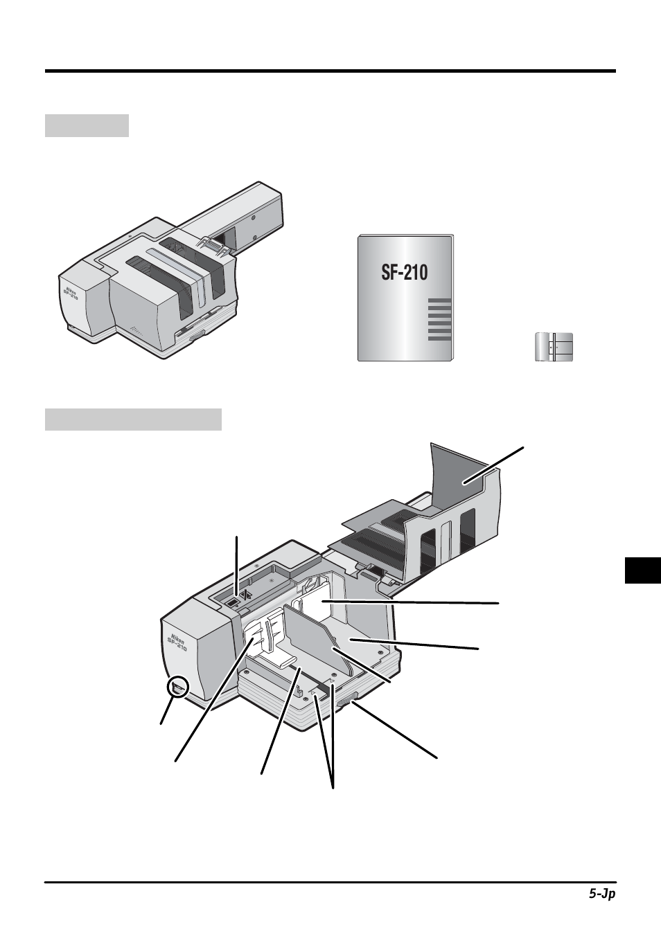 Sf210, 各部の名称と付属品 Nikon SF210 Slide Feeder Adapter User Manual