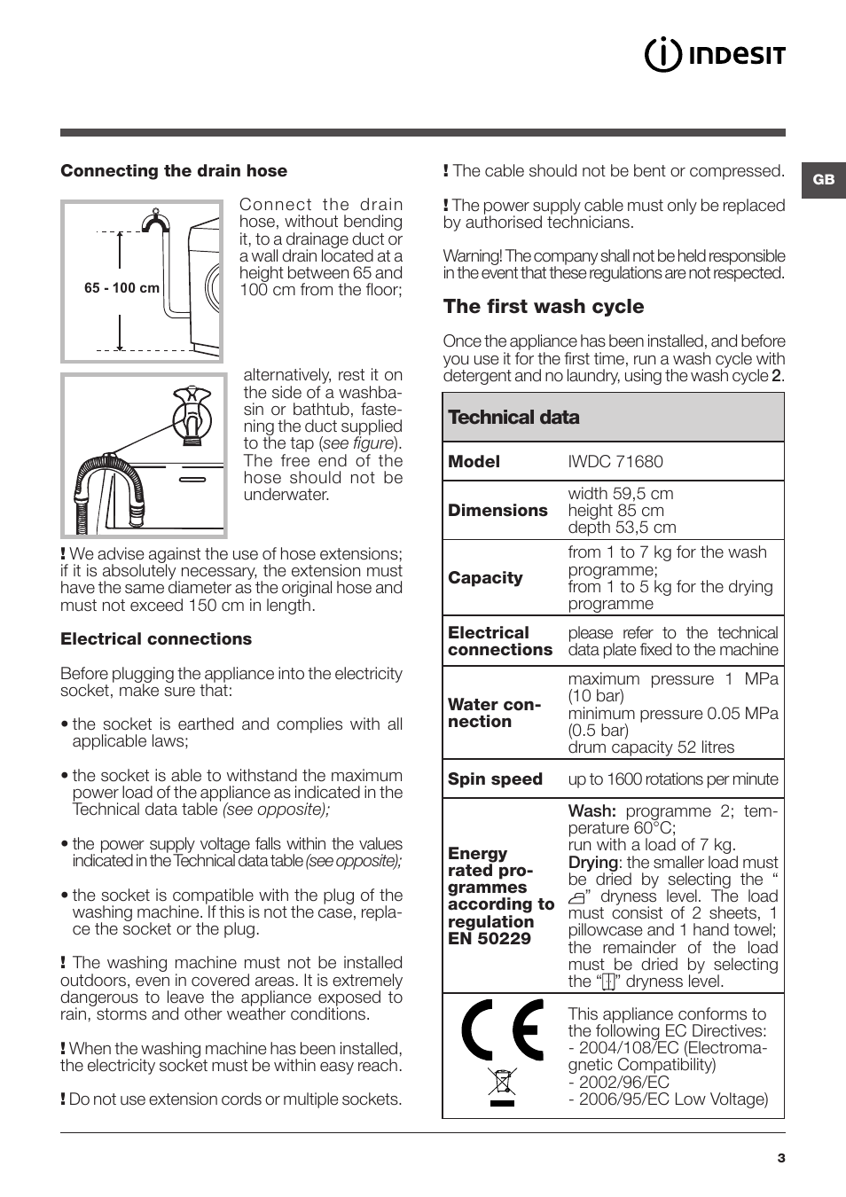 Indesit IWDC-71680-ECO-(EU) User Manual | Page 3 84 | Original mode