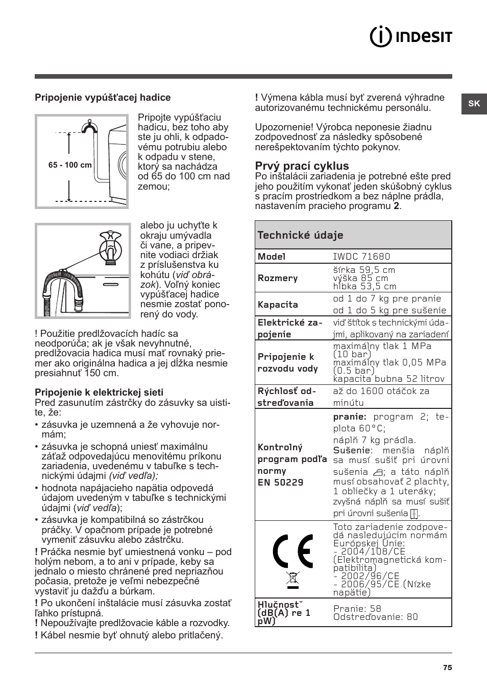 Indesit IWDC-71680-ECO-(EU) User | Page 75 84 | mode
