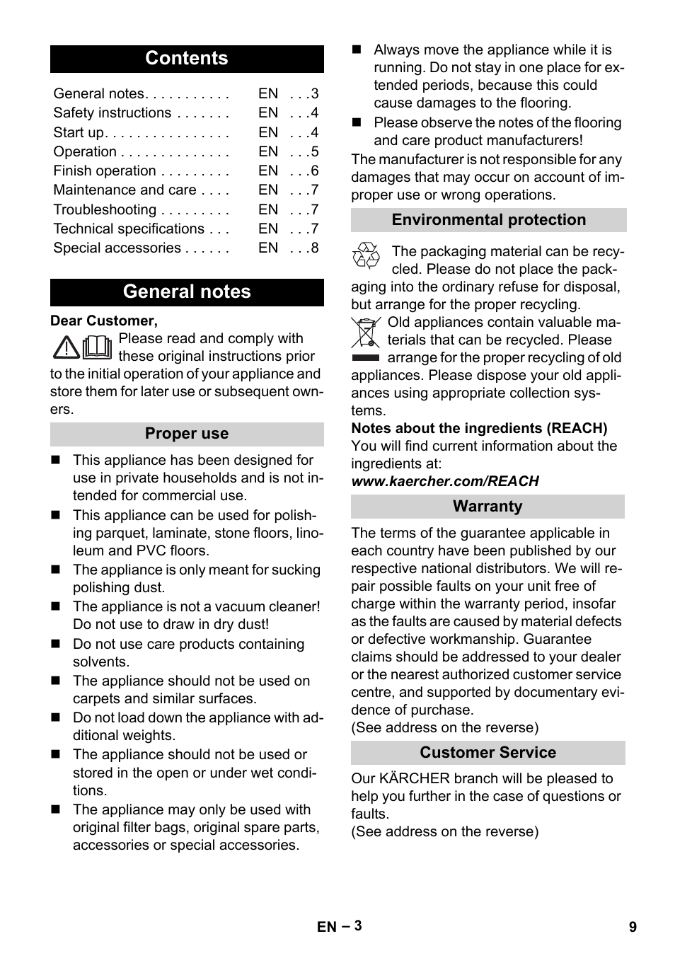 Karcher Fp 303 User Manual Page 9 1 Original Mode Also For Lestic Parket Fp 303 Saugbohner Fp 303 Poloter Fp 303