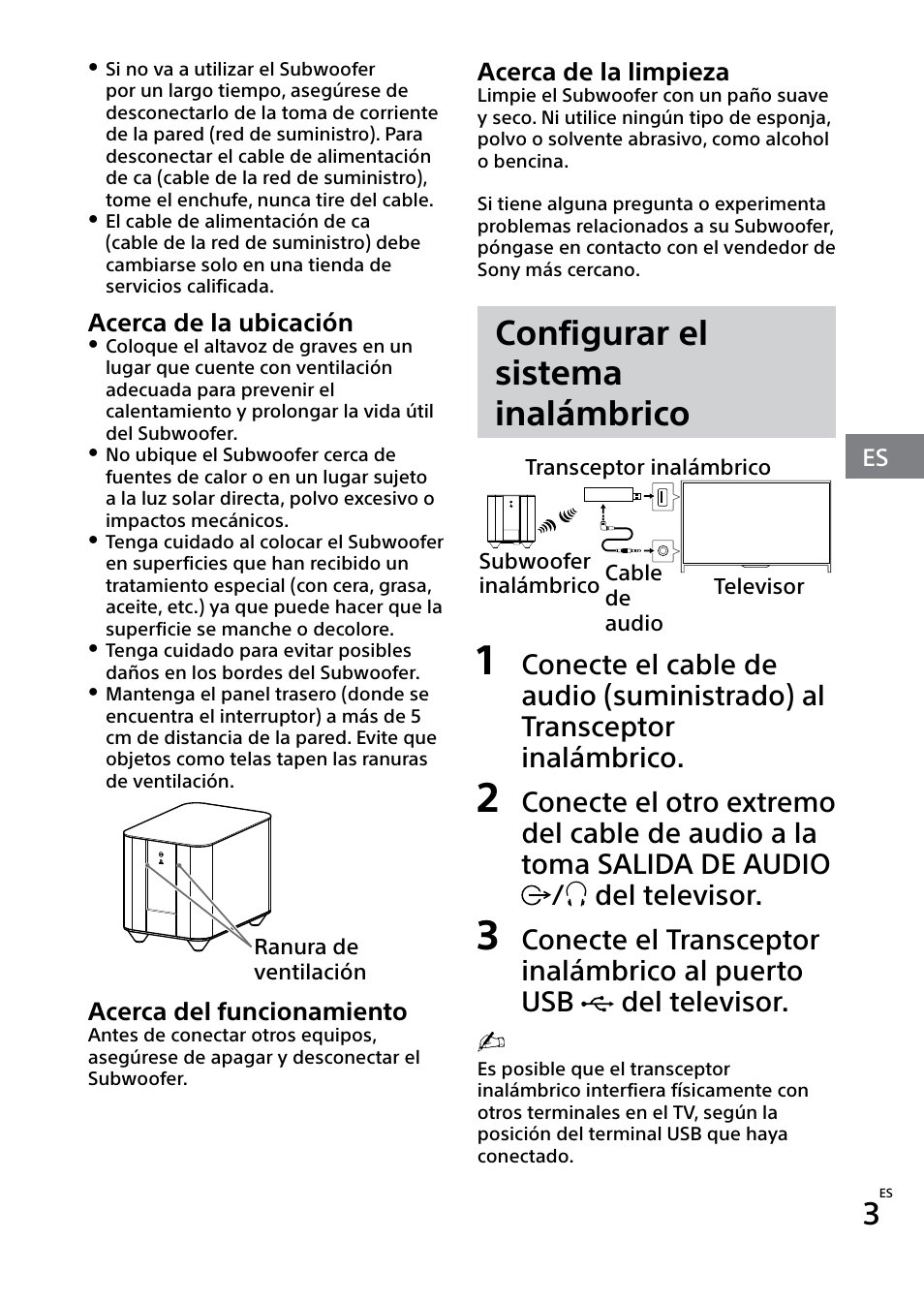 Configurar el sistema inalámbrico | Sony SWF-BR100 User Page 31 / 36