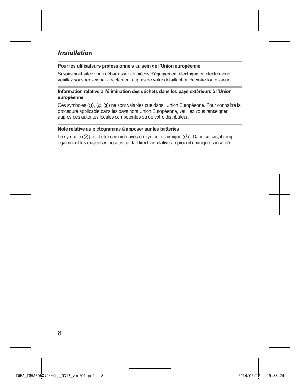 8installation | Panasonic KXTGEA20EX User Manual | Page 24 / 112