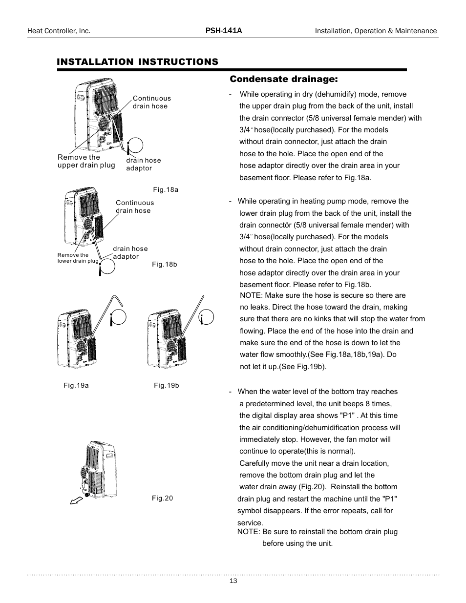 Comfort-Aire PSH-141A User Manual | Page 13 / 16