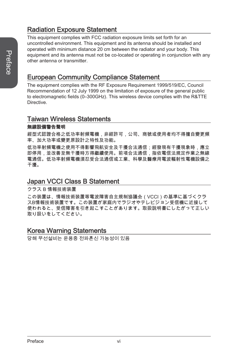 Preface, Radiation exposure statement, European community compliance