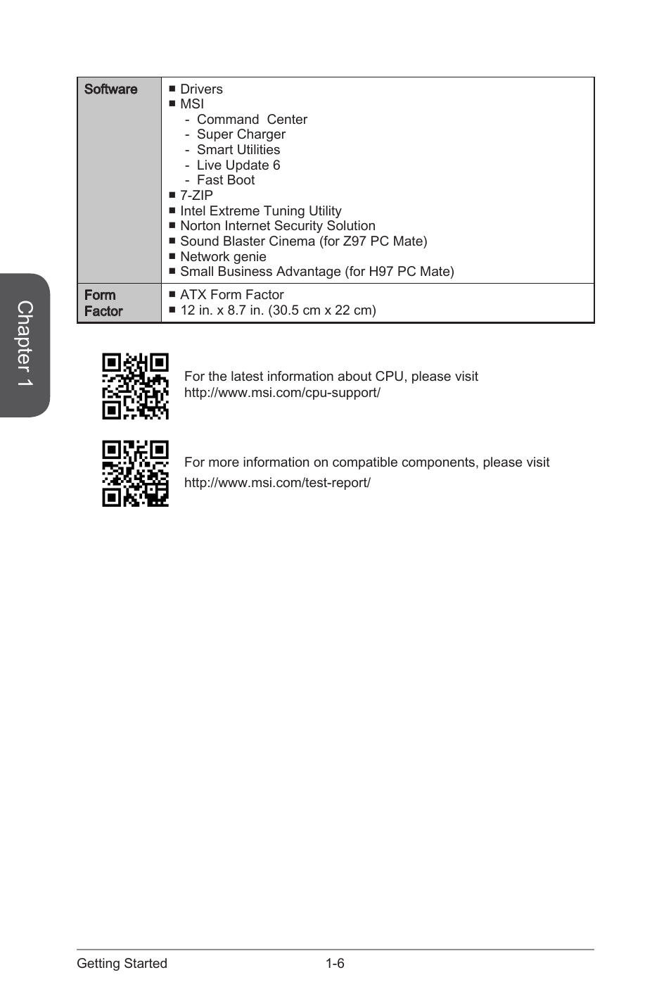 Chapter 1 | MSI Z97 PC MATE User Manual | Page 20 / 102 | Original mode