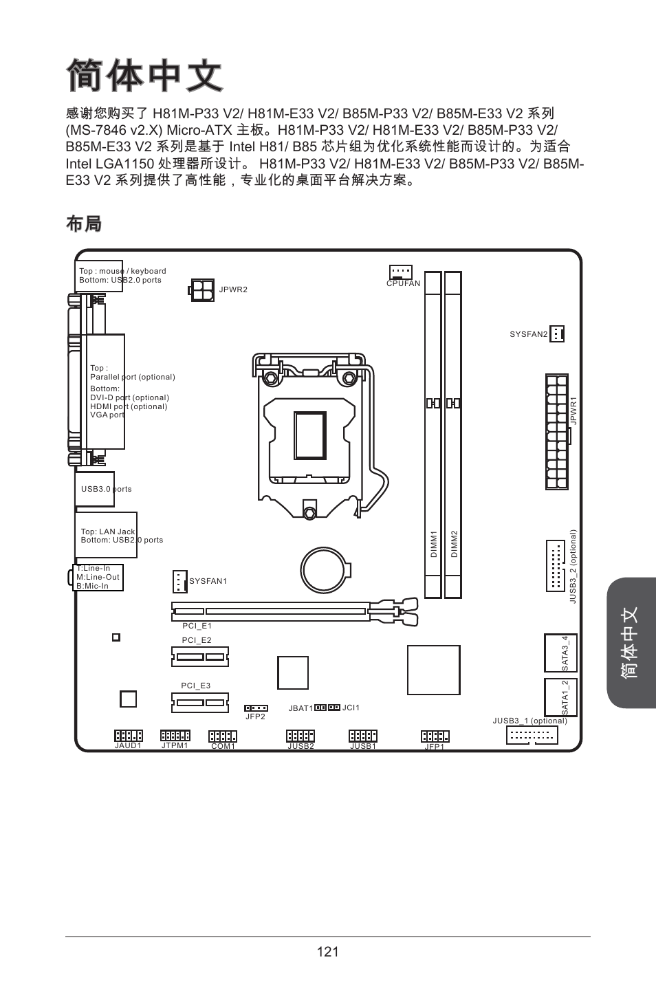简体中文 | MSI H81M-E33 V2 User Manual | Page 121 / 182 | Original.