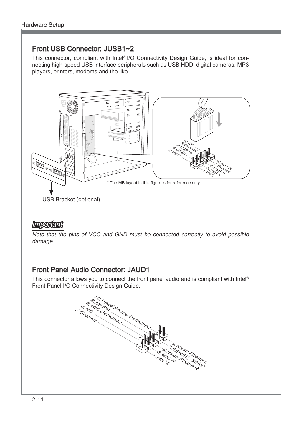 chapter-2-front-usb-connector-jusb1-2-important-msi-h61ma-e35-b3