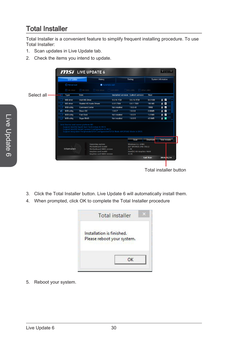 Total Installer Live Update 6 Msi Atx Motherboard User Manual Page 36 64