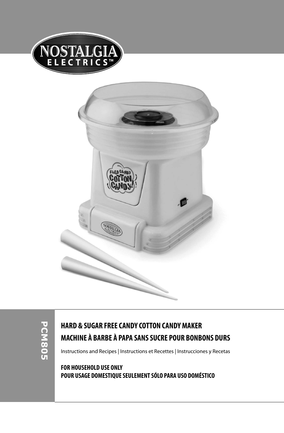 nostalgia electrics cotton candy maker instruction manual
