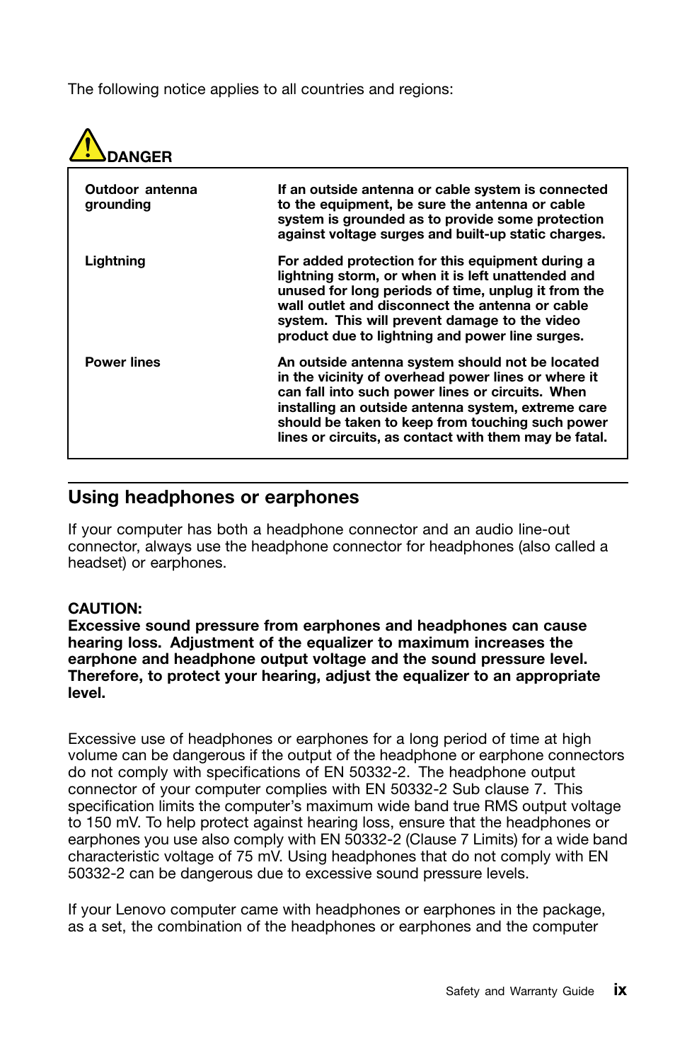 Using headphones or earphones  Lenovo ThinkPad X1 User Manual  Page