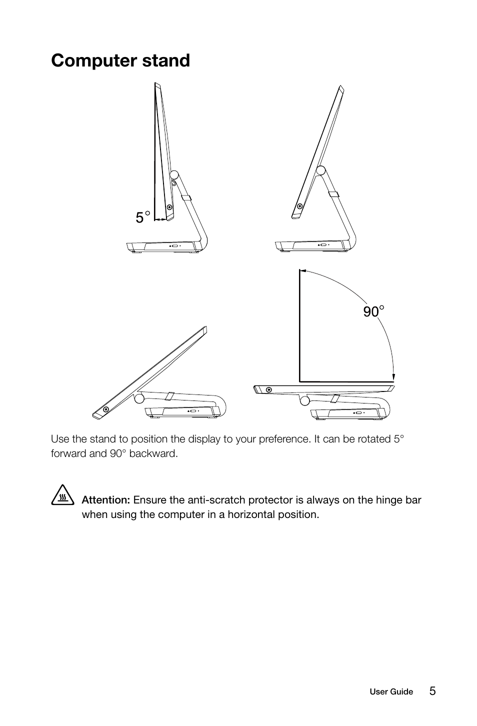 Computer stand | Lenovo IdeaCentre A520 All-in-One User Manual | Page