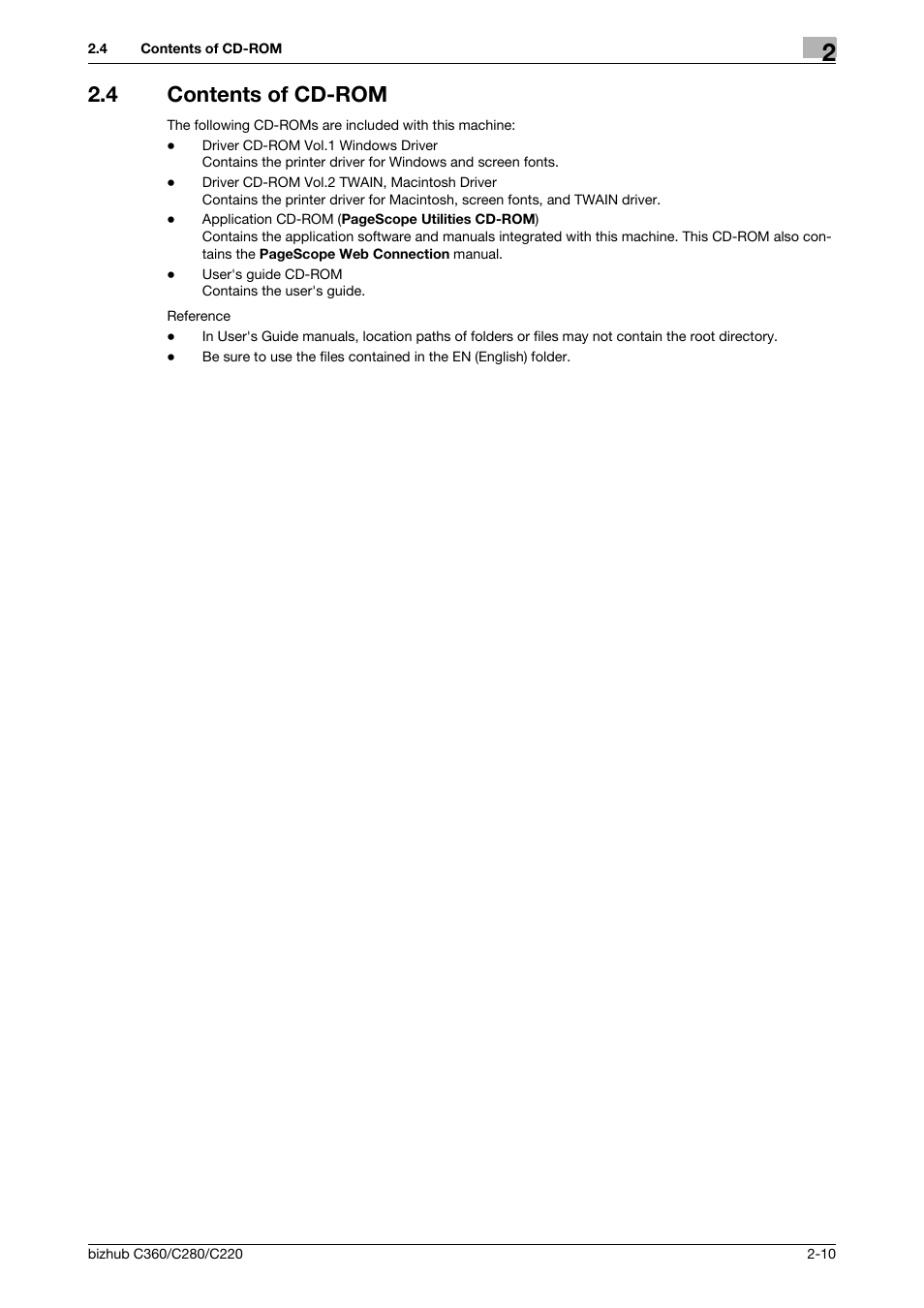 4 Contents Of Cd Rom Contents Of Cd Rom 10 Konica Minolta Bizhub C360 User Manual Page 23 311