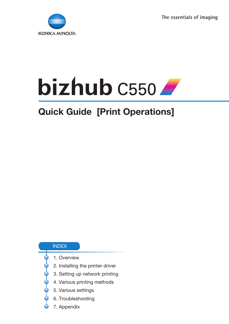 Konica Minolta bizhub C550 User Manual | 102 pages