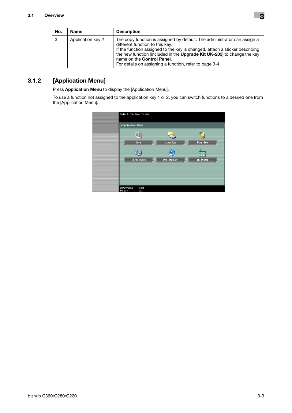 2 Application Menu Application Menu 3 Konica Minolta Bizhub C360 User Manual Page 16 111 Original Mode