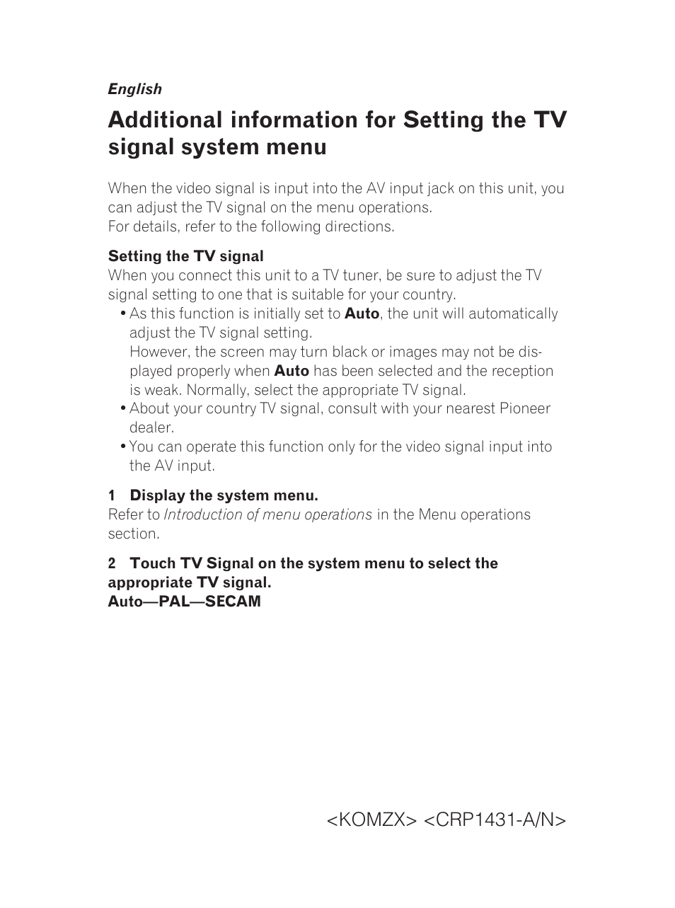 Pioneer AVH-3200BT User Manual | 16 pages | Original mode