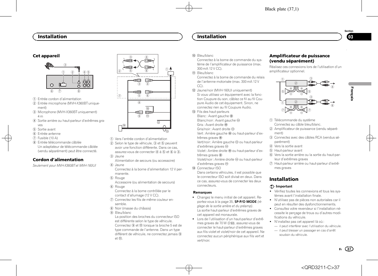 Installation | Pioneer MVH-160UI User Manual | Page 37 / 156.