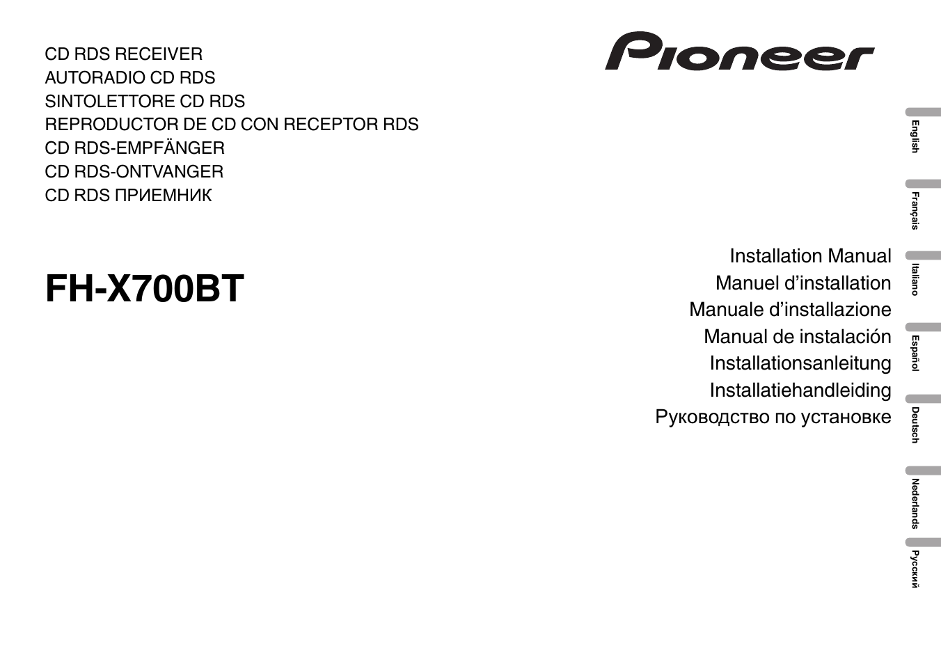 Pioneer FH-X700BT User Manual | 32 Pages