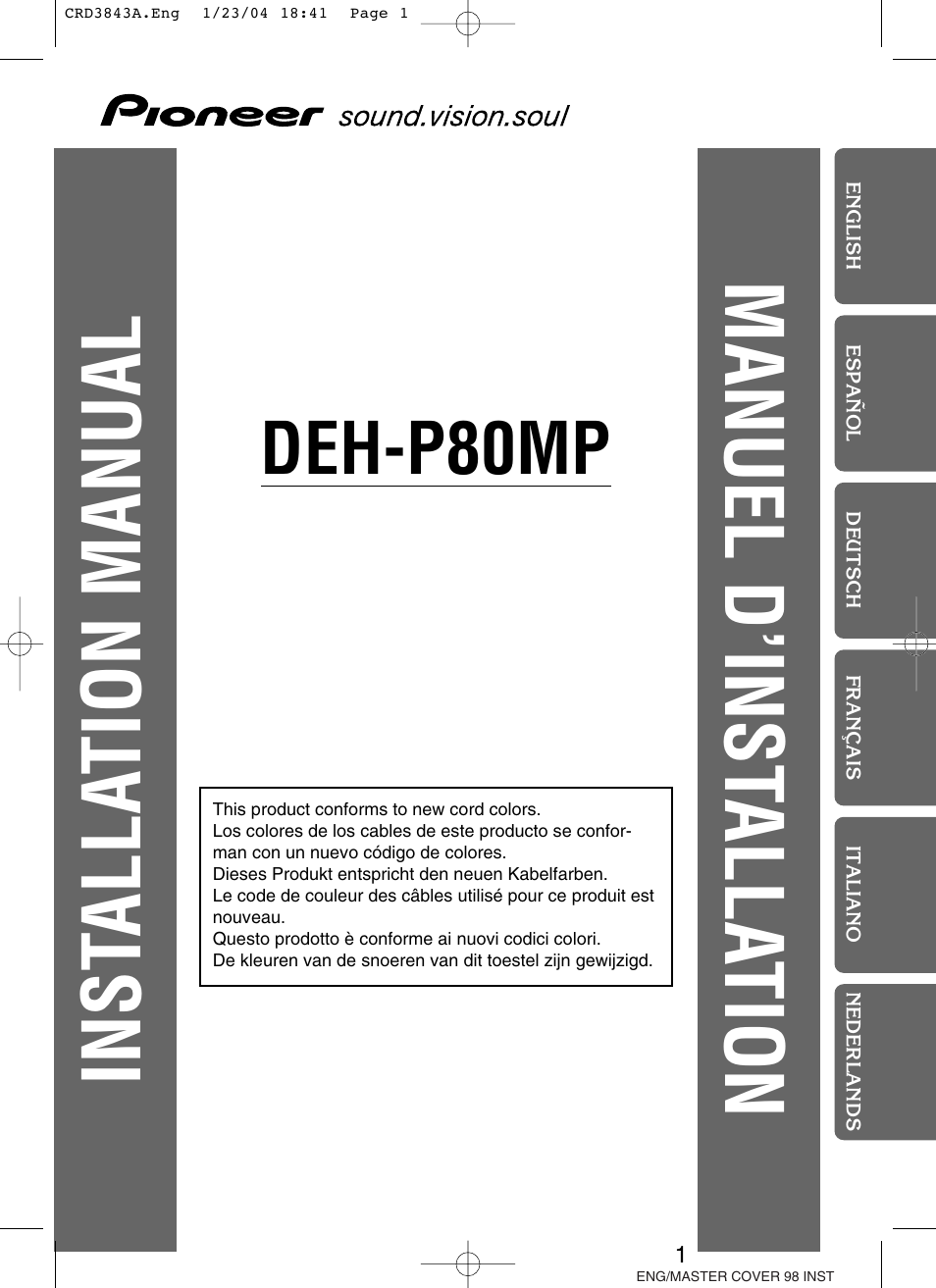 Pioneer DEH-P80MP User Manual | 74 pages | Original mode