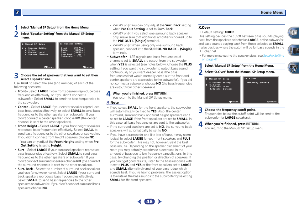 X.Over | Pioneer VSX-527-K User Manual | Page 48 / 68 | Original Mode