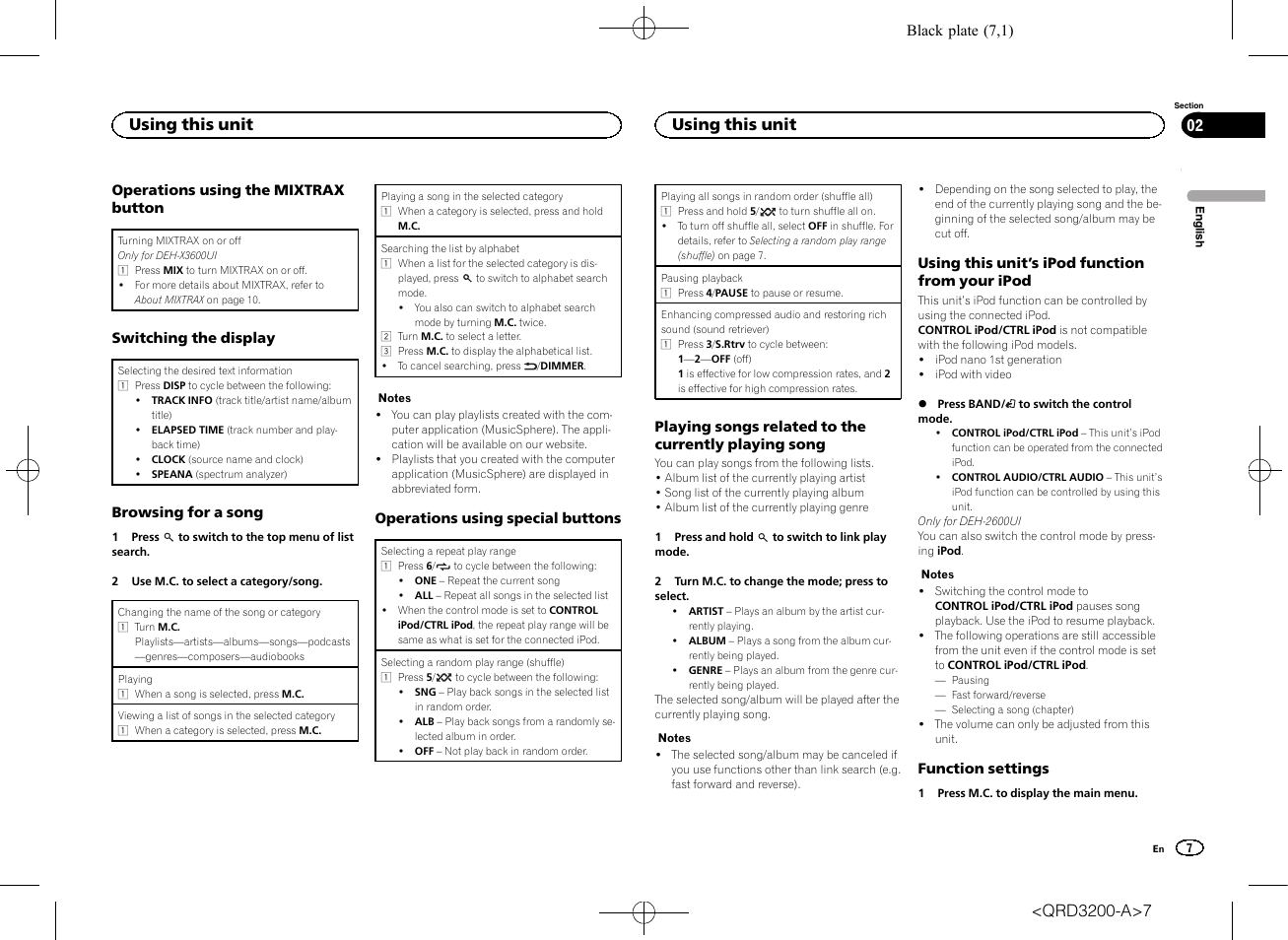 Using this unit | Pioneer DEH-2600UI User Manual | Page 7 / 148