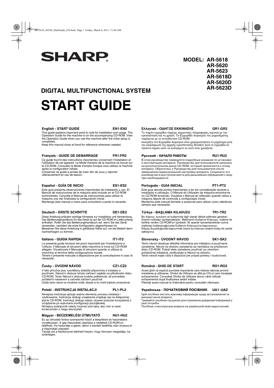 Sharp AR-5618 User Manual | 36 Pages | Original Mode | Also For.